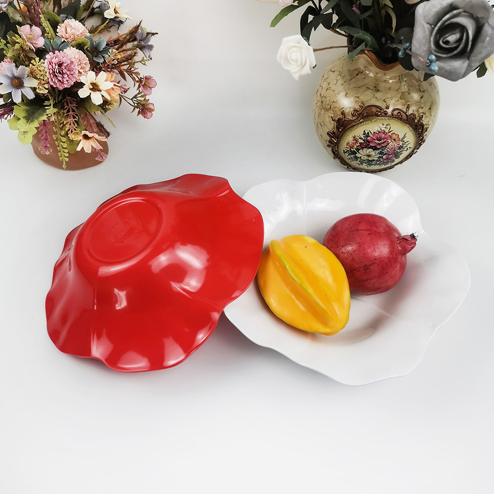 Mangkuk buah salad makanan barat daun teratai kreatif mesra alam